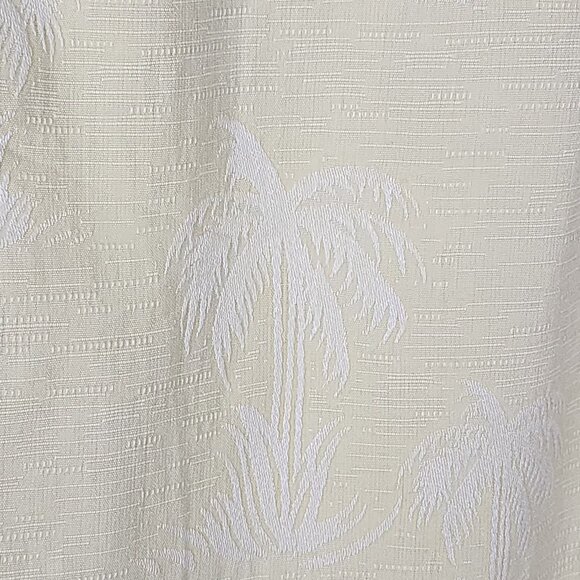 Caribbean Yellow Tropical Jacquard Silk Cotton Camp Shirt - Picture 3 of 5